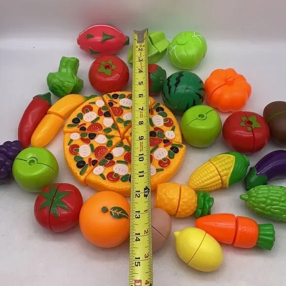 Mixed lot of pull apart food hook and loop fruit vegetables and more